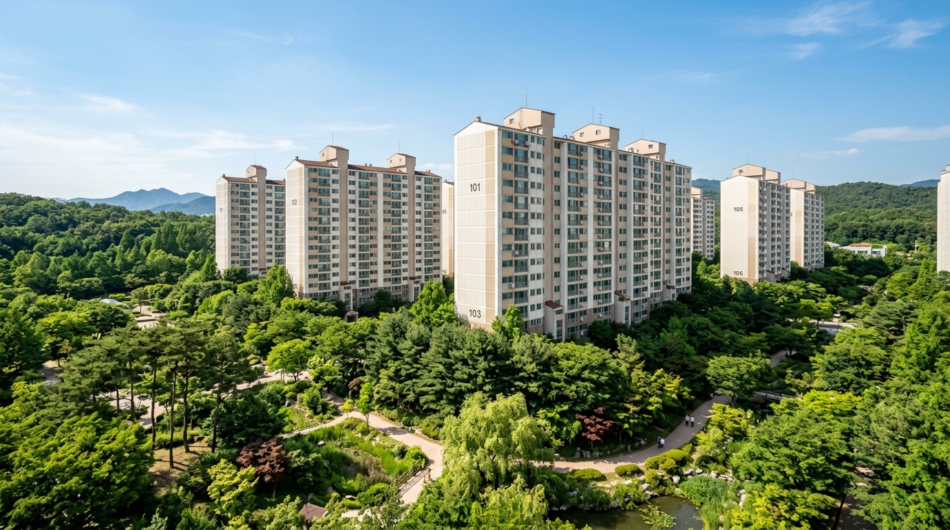 대구수목원과 아파트 전경